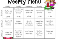 Sample Menus - Our Place Preschool | Daycare Menu, Healthy School with Top Child Care Menu Templates Free