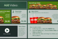 Sample Slide Of A Digital Menu Board For A Restaurant In With Regard To within Powerpoint Restaurant Menu Template