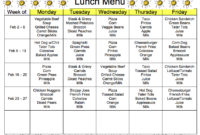 School Lunch Menu | Template Business regarding School Lunch Menu Template