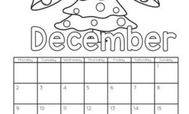 Simple Blank Calendar Template For Kids