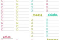 Stunning Blank Grocery Shopping List Template
