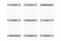 Stunning Blank Grocery Shopping List Template