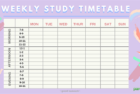 Stunning Blank Revision Timetable Template