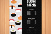 Sushi Menu Template Vector | Free Download throughout New Horizontal Menu Templates Free Download