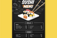 Sushi Menu Template With Chopsticks Vector | Free Download inside New Horizontal Menu Templates Free Download