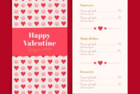 Valentine'S Day Menu Template Vector | Free Download with Free Valentine Menu Templates