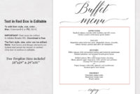 Wedding Buffet Menu Sign Printable Wedding Menu Template | Etsy with regard to Free Printable Menu Templates For Wedding