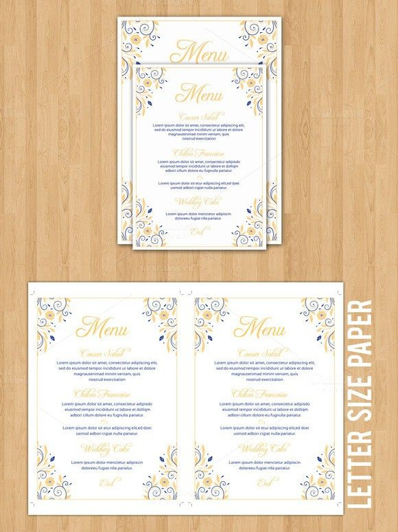 Wedding Menu Template | Wedding Menu Template, Wedding Menu, Menu Template with New Free Wedding Menu Template For Word