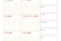 Weekly Meal Planner And Grocery Shopping List with Menu Planner With Grocery List Template