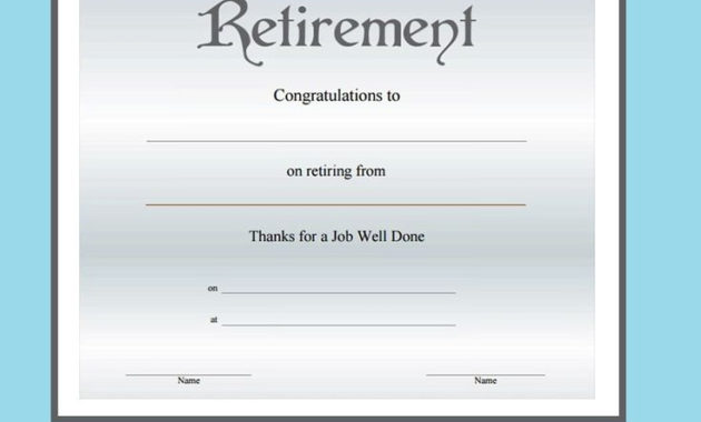 12+ Retirement Certificate Templates | Free Printable Word &amp; Pdf for Retirement Certificate Templates