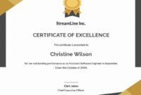 17+ Free Certificate Of Excellence Templates - Microsoft Word (Doc throughout Donation Certificate Template  14 Awards