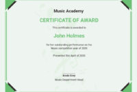 17+ Free Music Certificate Templates [Customize & Download] | Template for Piano Certificate Template  Printable