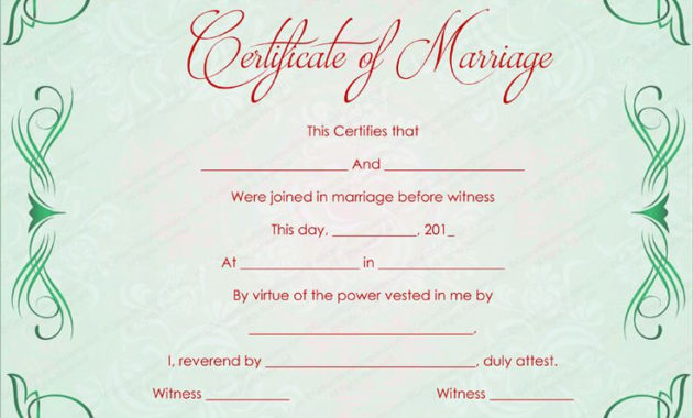 22+ Editable Marriage Certificate Templates (Word And Pdf Format) In pertaining to Stunning Marriage Certificate Editable Templates