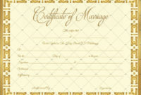 22+ Editable Marriage Certificate Templates (Word And Pdf Format with regard to Marriage Certificate Editable Template