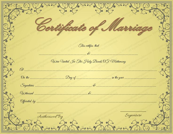 22+ Editable Marriage Certificate Templates (Word And Pdf Format with regard to Marriage Certificate Editable Templates