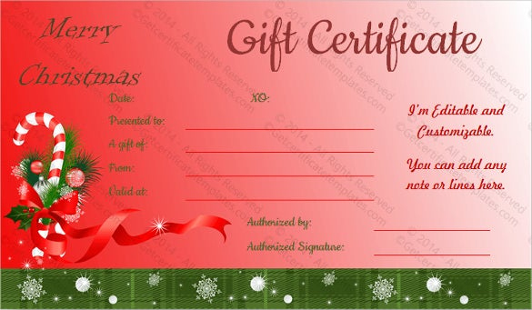 23+ Holiday Gift Certificate Templates - Psd, Word, Ai | Free &amp; Premium regarding Fantastic Christmas Gift Certificate Template