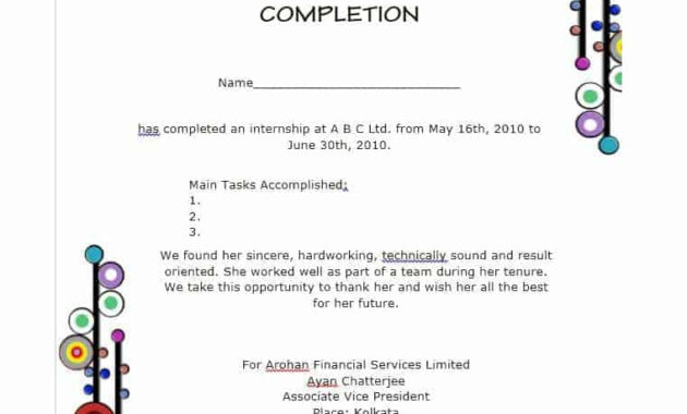 25+ Work Completion Certificate Templates - Word Excel Samples with regard to Certificate Of Construction Completion Template