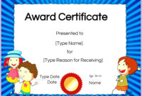 4 Kids Certificate Of Participation Template 15887 | Fabtemplatez intended for New Participation Certificate Templates  Printable