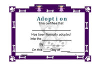 40+ Real &amp;amp; Fake Adoption Certificate Templates - Printable Templates intended for Pet Adoption Certificate Template  23 Designs