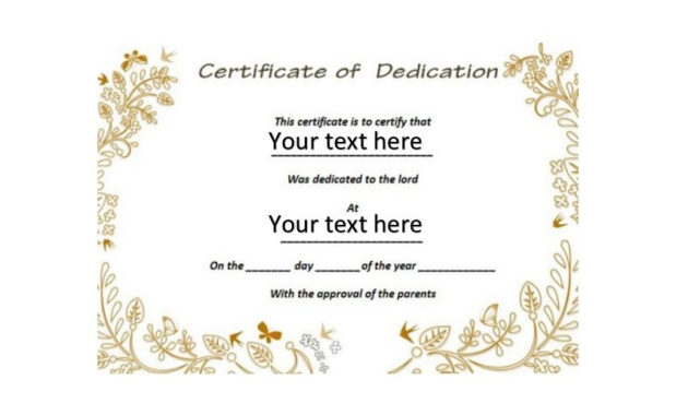 50 Free Baby Dedication Certificate Templates - Printable Templates for Printable Baby Dedication Certificate Templates