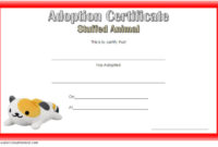 7+ Stuffed Animal Adoption Certificate Editable Templates pertaining to Stunning Stuffed Animal Adoption Certificate Template