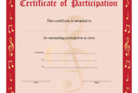 8+ Free Choir Certificate Of Participation Templates – Pdf | Free within New Participation Certificate Templates  Printable