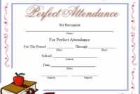 8 Free Sample Attendance Certificate Templates - Printable Samples pertaining to New Printable Perfect Attendance Certificate Template