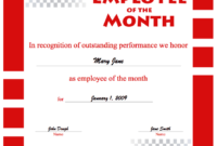 An Employee Of The Month Certificate Recognizing Outstanding within Outstanding Performance Certificate Template