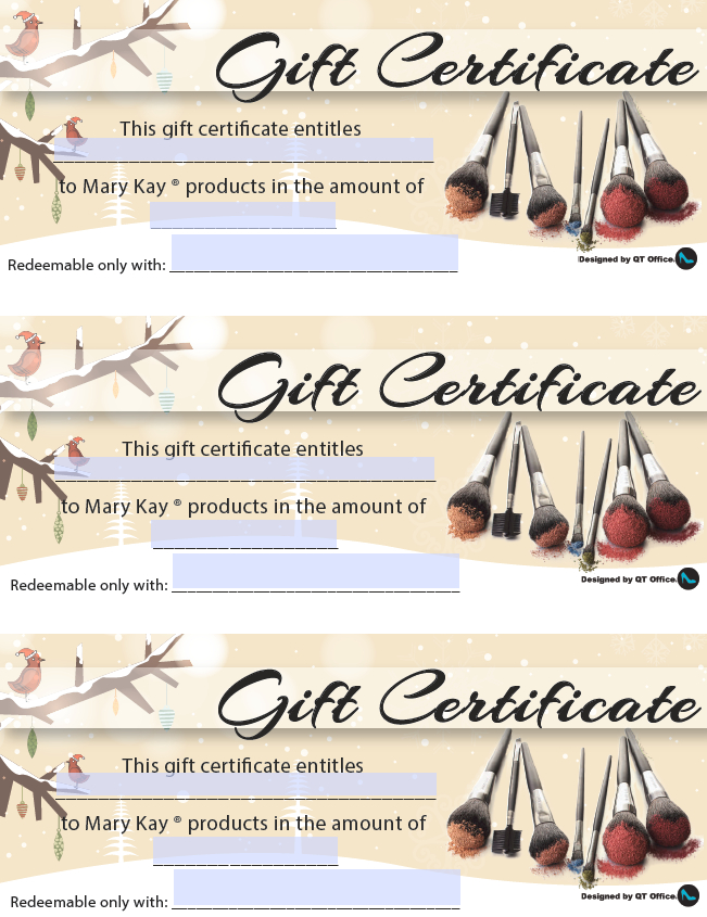 Anne Hanson Mary Kay Sales Diretor-Us Tc Christmas for Holiday Gift Certificate Template  10 Designs