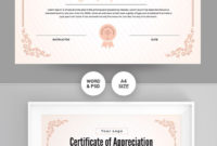 Appreciation Certificate Template | Certificate Templates, Certificate pertaining to New Donation Certificate Template  14 Awards
