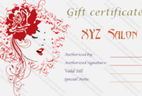 Artistic Salon Gift Certificate Template throughout Top Rabbit Birth Certificate Template  2019 Designs