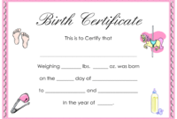 Baby Birth Certificate Template Download Printable Pdf | Templateroller within Cute Birth Certificate Template