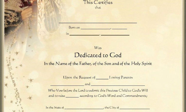 Baby Dedication Certificate | Baby Dedication Certificate, Baby for Baby Dedication Certificate Templates