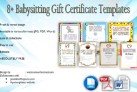 Babysitting Gift Certificate Template Free [7+ New Choices] with 7 Babysitting Gift Certificate Template Ideas