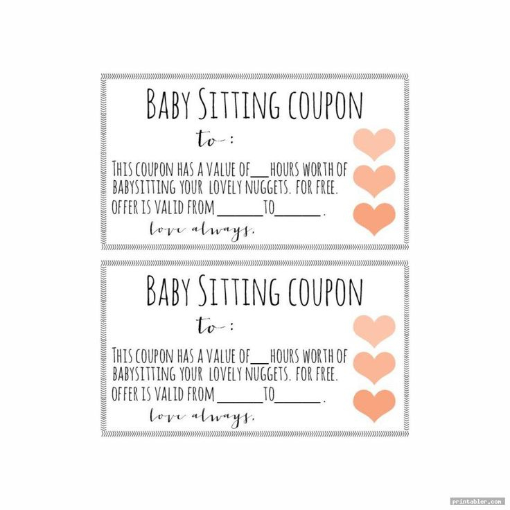 Babysitting Voucher Printable For Use - Printabler | Gift throughout Babysitting Certificate Template
