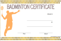 Badminton Certificate Template Free 3 | Certificate Within Badminton for Top Badminton Certificate Template