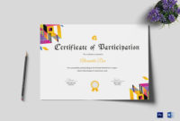 Badminton Participation Certificate Design Template In Word, Psd for Badminton Achievement Certificates