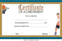 Basketball Achievement Certificate Template 3 | Paddle Certificate in Basketball Tournament Certificate Template