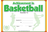 Basketball Achievement Certificate Template Download Printable Pdf regarding Professional Netball Achievement Certificate Editable Templates