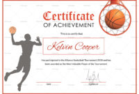 Basketball Award Achievement Certificate Design Template In Word, Psd for Stunning Baseball Achievement Certificate Templates