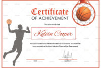 Basketball Award Achievement Certificate Design Template In Word, Psd throughout Stunning Basketball Certificate Templates