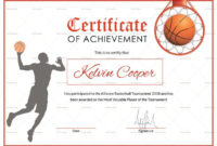 Basketball Award Achievement Certificate Template With Sports Award with Stunning Printable Softball Certificate Templates