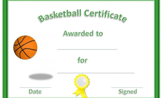 Basketball Award Certificates Green | Basketball Awards, Certificate pertaining to Top Basketball Tournament Certificate Template
