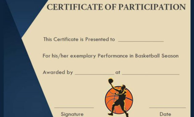 Basketball Participation Certificate: 10+ Free Downloadable Templates regarding Top Netball Participation Certificate Templates