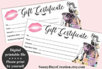 Beauty Gift Certificate Makeup Gift Certificate Hair Salon | Beauty throughout Professional Beauty Salon Gift Certificate