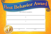 Best Behavior Award Gold Foil-Stamped Certificates | Positive Promotions with Awesome Good Behaviour Certificate Templates