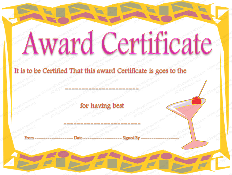 Best Party Award Certificate Template with regard to Fantastic Best Dressed Certificate Templates
