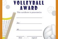 Best Volleyball Award Certificate Template Free inside Volleyball Award Certificate Template