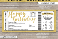 Birthday Holiday Travel Ticket Reveal Gift Idea Template | Surprise Trip intended for Travel Gift Certificate Editable