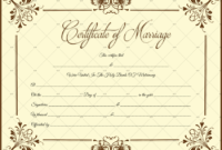 Blooming Flowers Marriage Certificate Template For Word within Stunning Marriage Certificate Editable Templates